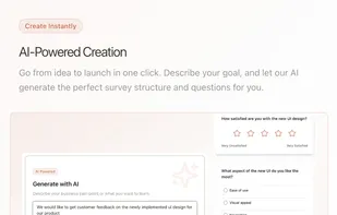 Idea to launch in click with AI powered survey creation