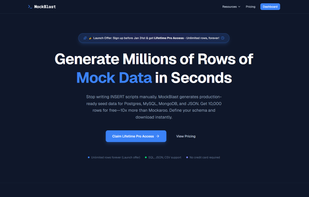 Mockblast's landing page, you can get the Pro plan for free if you signup before 31st January