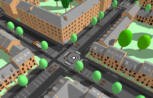 A cycle-friendly neighbourhood modelled in CityCAD