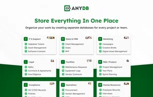 Store Everything In One Place
Organize your work by creating separate databases for every project or team.