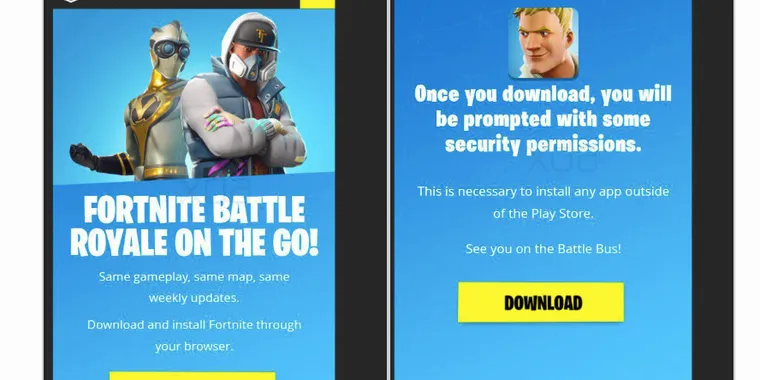 The Android release of Fortnite will not use the Google Play Store image