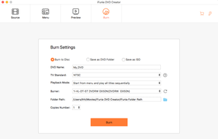 burn to disc, or burn to ISO/DVD Folders