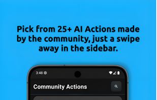 Find the AI actions created by other users in community actions section