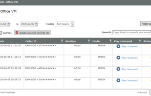 Operations on recorded voicemails