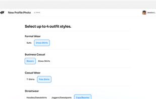 Step-2 : Select outfits and background styles.
