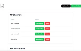 You can create a classifier with just a few clicks, and we store them so you can use them later and see stats for each.