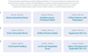 Build a meal plan based on your needs