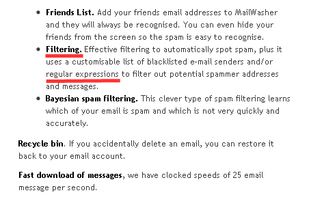 Filtering and bounce back unwanted e-mails