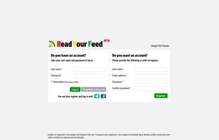 The login page - you can skip registration using Twitter or Facebook login