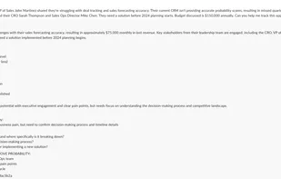 Immediate deal creation, using natural language.  Immediately starts coaching when the deal is created.