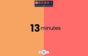The timer screen with the default Pomodoro settings, using the "approximate" timer style.