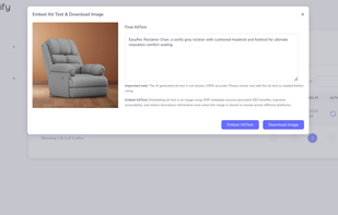 AltTextify.net lets you embed alt text directly into your image using XMP metadata, allowing you to download images with built-in descriptions. This ensures lasting SEO value, enhanced accessibility, and consistent context - even when shared or reused across platforms.