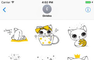Cute Cat Doodle Stickers screenshot 2