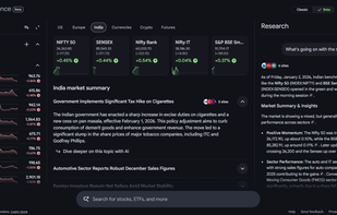 Google Finance screenshot 1