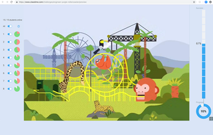 Excite and Engage Your Classroom: Fun digital classroom activities to foster collaboration! Solve prediction puzzles with a variety of images! Every learner participates! Challenges: clean up a polluted city, resupply a space station, build a roller coaster...and more!