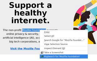 Context menu to search for selection