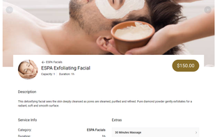 Service catalog with instant booking