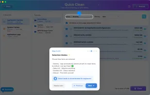 Guide for smart selection feature