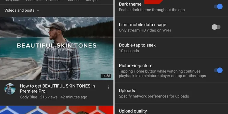 YouTube for Android is now receiving dark mode option image