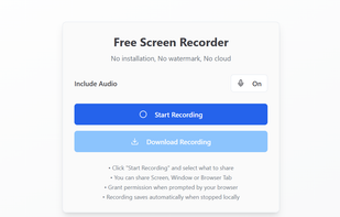Functionalities of a web screen recorder