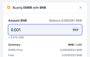 Embr Checkout Widget - Step 2 - Enter Amount