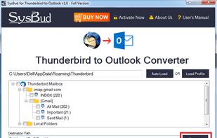 SysBud Thunderbird to Outlook Converter screenshot 2
