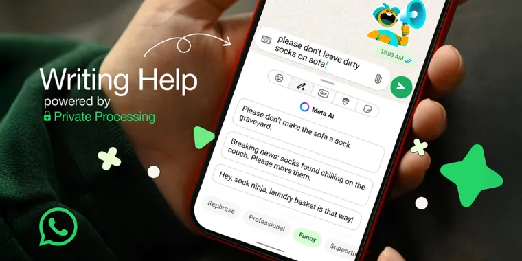 WhatsApp launches new AI Writing Help tool for composing messages in different styles image