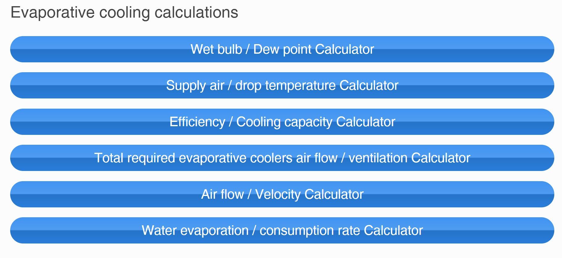Air2o Evaporative Cooling Calculator Air2o evaporative cooling