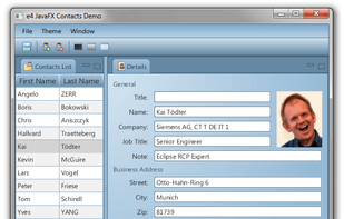 Contacts Example Blue