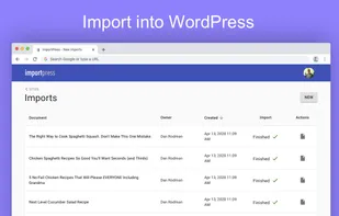 Import into WordPress