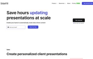 SlideFill: Save hours creating data-driven presentations at scale home page