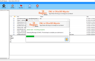 Regain EML to Office 365 Migrator screenshot 2