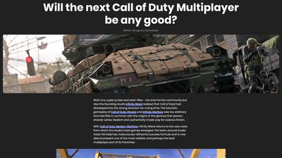 A news article about Call of Duty: Modern Warfare.
