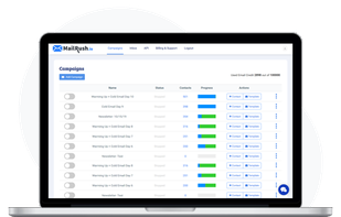 mailrush.io dashboard