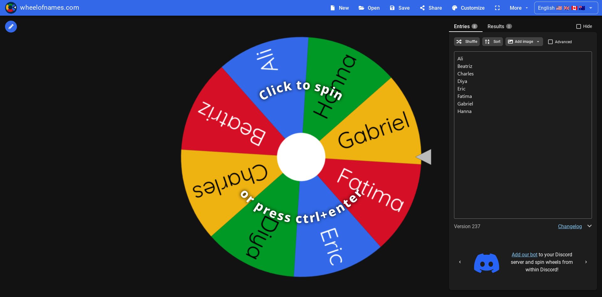 Simple Oracle  Spin the Wheel - Random Picker