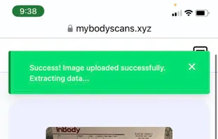 MyBody Scans upload screen.