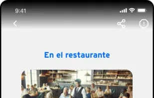 Learn by completing missions in the scenario you choose (at a restaurant, at the hotel, with friends, on public transport...)