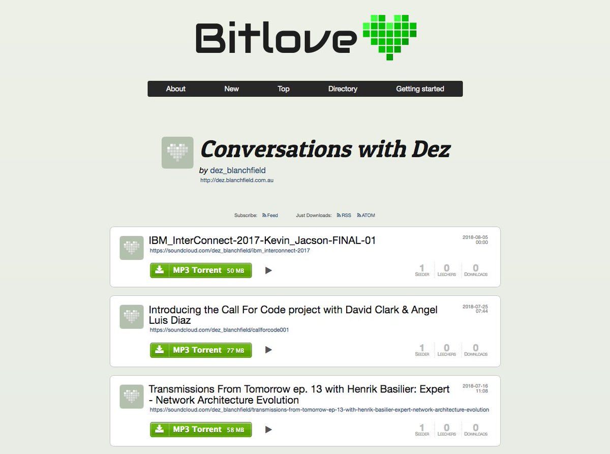Bitlove: Creates Torrents for all enclosures of an RSSATOM feed and seeds  them | AlternativeTo