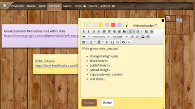 You can edit notes with a rich HTML editor.