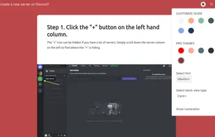 Customizing guide using fonts and colors