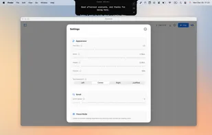 Settings - the prompter can be adjusted to user needs
