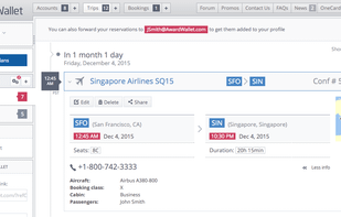 Reservation detail (website version)