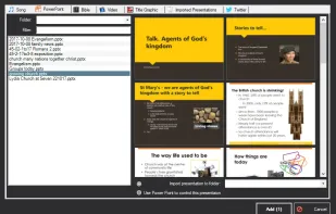 Use Microsoft PowerPoint for presentations, you don’t even need to have it installed on the display system