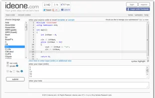 Ideone screenshot 1