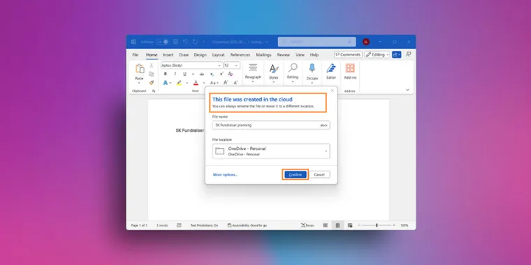 Microsoft Word will soon start auto-saving your documents to the cloud by default image