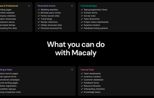 Different types of projects you can create across various categories.