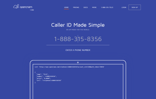 OpenCNAM screenshot 1