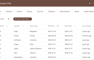 Gramps Web screenshot 2