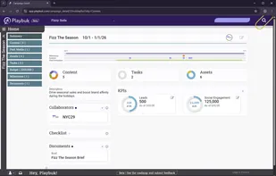 The campaign page, highlighting key information for campaign planning