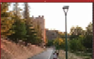 Picture converted to RGB escape sequences and then viewed in most